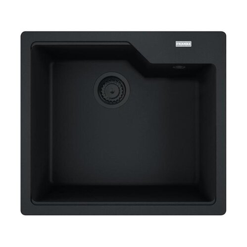 Franke Einbaubecken Urban UBG 610-56 Fragranit Black Matt - Black Collection, Drehknopfventil