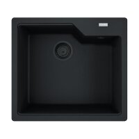 Franke Einbaubecken Urban UBG 610-56 Fragranit Black Matt - Black Collection, Drehknopfventil