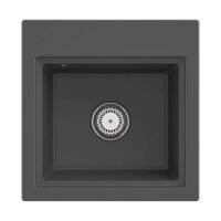 Villeroy & Boch Einbaubecken Subway Style 50 S Classicline i4 Graphit mit Handbetätigung und Abtropfgitter in Aluminium