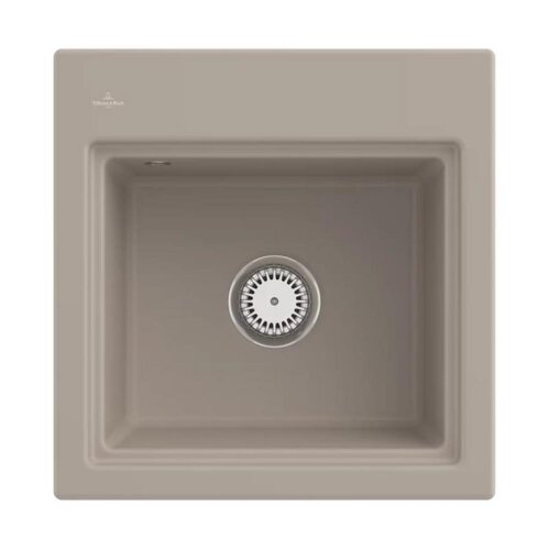Villeroy & Boch Einbaubecken Subway Style 50 S Classicline AM Almond mit Handbetätigung und Abtropfgitter in Anthracite