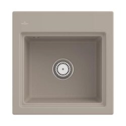 Villeroy & Boch Einbaubecken Subway Style 50 S Classicline AM Almond mit Handbetätigung und Abtropfgitter in Anthracite