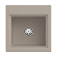Villeroy & Boch Einbaubecken Subway Style 50 S Classicline AM Almond mit Handbetätigung und Abtropfgitter in Anthracite