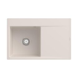 Villeroy & Boch Einbauspüle Subway Style 45 Flat flächenbündig Classicline KR Crema (glänzend) mit Handbetätigung Becken links
