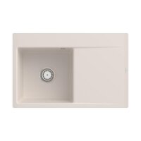 Villeroy & Boch Einbauspüle Subway Style 45 Flat flächenbündig Classicline KR Crema (glänzend) mit Handbetätigung Becken links