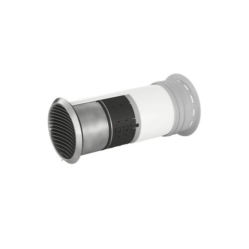 Naber COMPAIR System Ø 150 Prime P-Turbo 150 Mauerkasten, innen Rundrohr-Anschluss, Jalousie Edelstahl