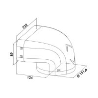 Naber COMPAIR System Ø 150 Prime P-UR 150 Umlenkstück 90°, hellgrau