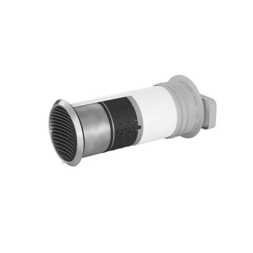 Naber COMPAIR System Ø 150 Prime P-Turbo flow 150 Mauerkasten, innen Rechteckrohr-Anschluss, Jalousie Edelstahl