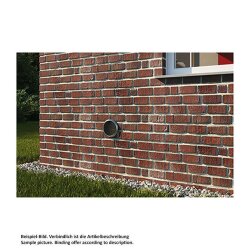Naber COMPAIR System Ø 150 Prime P-Turbo flow 150 Mauerkasten, innen Rechteckrohr-Anschluss, Jalousie Edelstahl