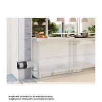 Naber COMPAIR System Ø 150 Prime P-Turbo flow 150 Mauerkasten, innen Rechteckrohr-Anschluss, Jalousie Edelstahl