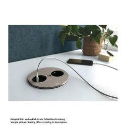 Bachmann Einbausteckdose Twist 2 USB A+C, mit Schukosteckdose plus USB-Charger, rund, edelstahlfarbig