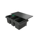 Naber Abfallsammler Cox Stand-UP® 280 S/800-4, für vorhandene Auszüge, ohne Biodeckel, anthrazit, H 280 mm