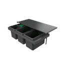 Naber Abfallsammler Cox Stand-UP® 280 S/900-4, für vorhandene Auszüge, ohne Biodeckel, anthrazit, H 280 mm