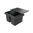 Naber Abfallsammler Cox Stand-UP® 350 S/600-3, für vorhandene Auszüge, ohne Biodeckel, anthrazit, H 350 mm