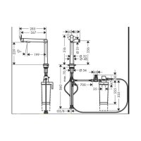hansgrohe Küchenarmatur Aqittura M91, Filter System 240, Festauslauf