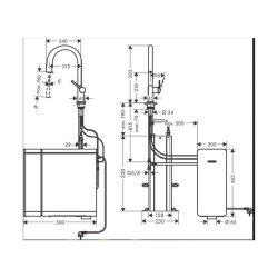 hansgrohe Küchenarmatur Aqittura M91, Soda System 210, ausziehbarer Auslauf, sBox