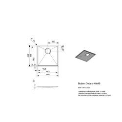 Reginox Beckenboden 40x40 mit 0 Radius