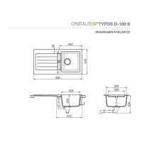 Schock Einbauspüle Cristalite Typos D-100 S A, Farbe Onyx (GON),  Exzenterbedienung