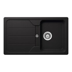 Schock Einbauspüle Cristalite Formhaus D-100 A, Farbe Nero (GNE), Exzenterbedienung