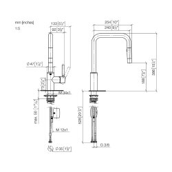Dornbracht META SQUARE Einhebelmischer Pull-down mit Brausefunktion I  Küchenarmatur Wasserhahn Spültischarmatur