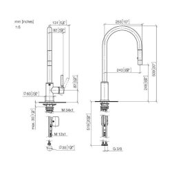 Dornbracht TARA Einhebelmischer Pull-down mit Brausefunktion I  Küchenarmatur Wasserhahn Spültischarmatur