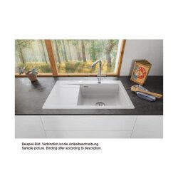Systemceram Einbauspüle KeraDomo STEMA 86 SL F Becken links flächenbündig Excenterbedienung Eibe