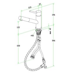 Villeroy & Boch Küchenarmatur Como Shower Edelstahl massiv | Hochdruck