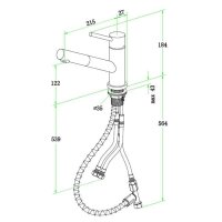 Villeroy & Boch Küchenarmatur Como Shower Edelstahl massiv | Hochdruck