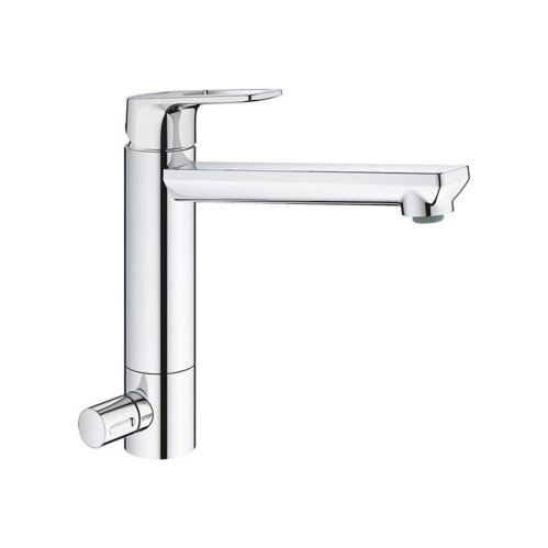 Grohe Küchenarmatur BauLoop, mittelhoher Auslauf, Absperrventil