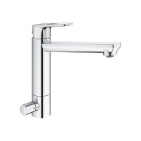 Grohe Küchenarmatur BauLoop, mittelhoher Auslauf, Absperrventil