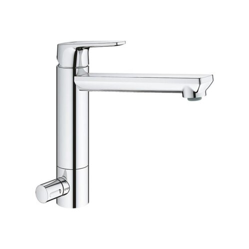 Grohe Küchenarmatur BauEdge, mittelhoher Auslauf, Absperrventil