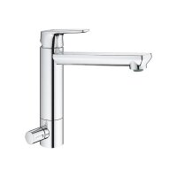Grohe Küchenarmatur BauEdge, mittelhoher Auslauf, Absperrventil