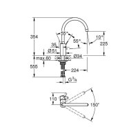 Grohe Küchenarmatur Eurosmart Cosmopolitan, C-Auslauf 5,7l