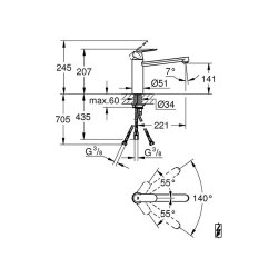 Grohe Küchenarmatur Eurosmart Cosmopolitan, mittelhoher Auslauf, Niederdruck