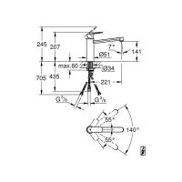Grohe Küchenarmatur Eurosmart Cosmopolitan, mittelhoher Auslauf, Niederdruck