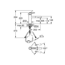 Grohe Küchenarmatur Concetto, Spülbrause, Laminarstrahl