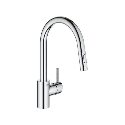 Grohe Küchenarmatur Concetto, C-Auslauf Dualbrause, Laminarstrahl