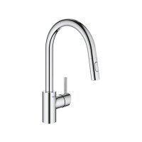 Grohe Küchenarmatur Concetto, C-Auslauf Dualbrause, Laminarstrahl
