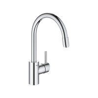 Grohe Küchenarmatur Concetto, C-Auslauf, herausziehbarer Mousseur