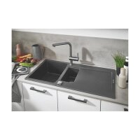 Grohe Küchenarmatur Minta, L-Auslauf, herausziehbare Brause, Laminarstrahl