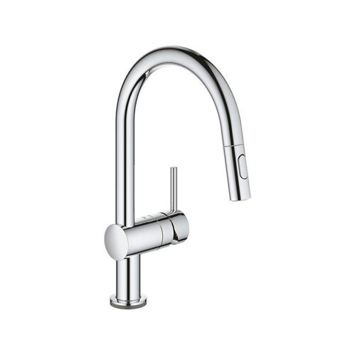 Grohe Küchenarmatur Minta Touch, C-Auslauf Dualbrause Laminarstrahl