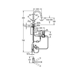 Grohe Küchenarmatur Minta Touch, C-Auslauf Dualbrause Laminarstrahl