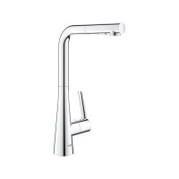 Grohe Küchenarmatur Zedra, L-Auslauf Dualbrause