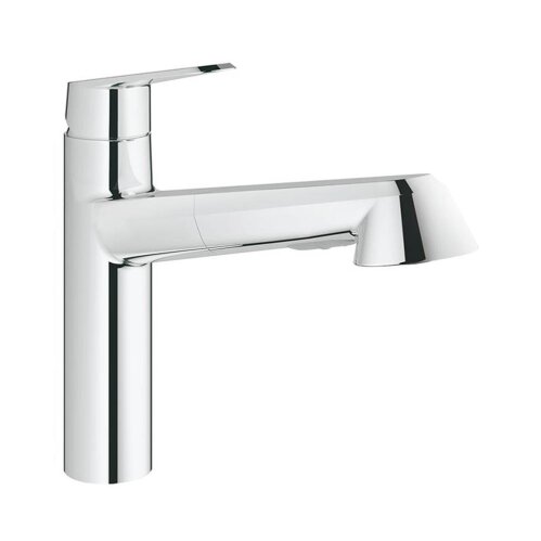 Grohe Küchenarmatur  Eurodisc Cosmopolitan, mittelhoher Auslauf, herausziehbare Brause