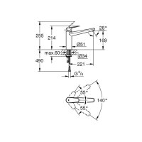 Grohe Küchenarmatur Eurodisc Cosmopolitan mittelhoher Auslauf