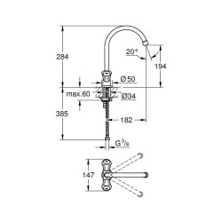 Grohe Küchenarmatur Costa L, Zwei Griffe