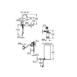 Grohe Küchenarmatur Red Mono C-Auslauf, Boiler L, chrom