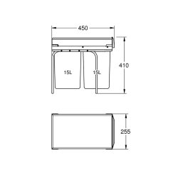 Grohe Mülltrennsystem 30cm, 2x 15L