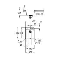 Grohe Einbaubecken K700 50-C 40/50 1.0