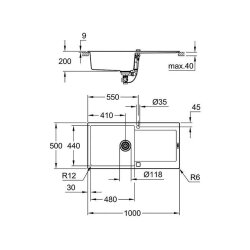 Grohe Einbauspüle K500 60-C 100/50 1.0 rev