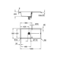 Grohe Einbauspüle K400 60-C 100/50 1.0 rev